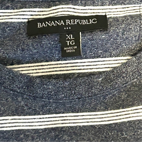 Crew Neck Jersey Preppy Navy Stripes Size XL - Picture 3 of 10